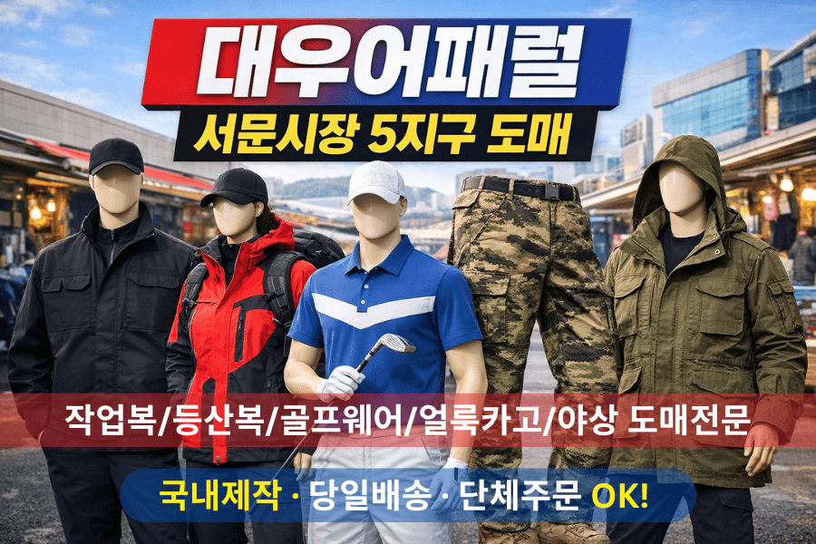 국내제작 작업복·등산복 도매전문 (대우사)