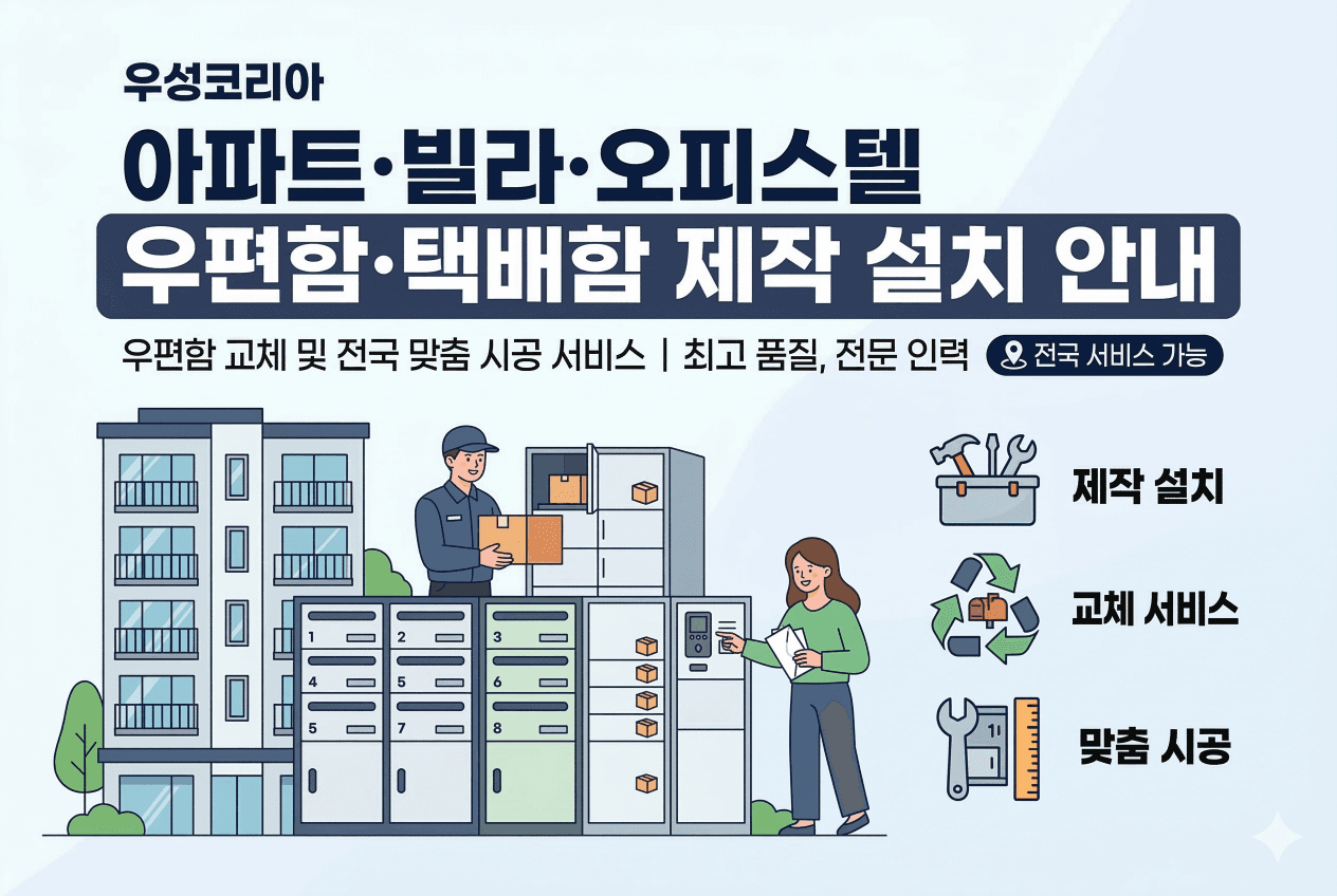 아파트·빌라·오피스텔 우편함·택배함 제작 설치 전문