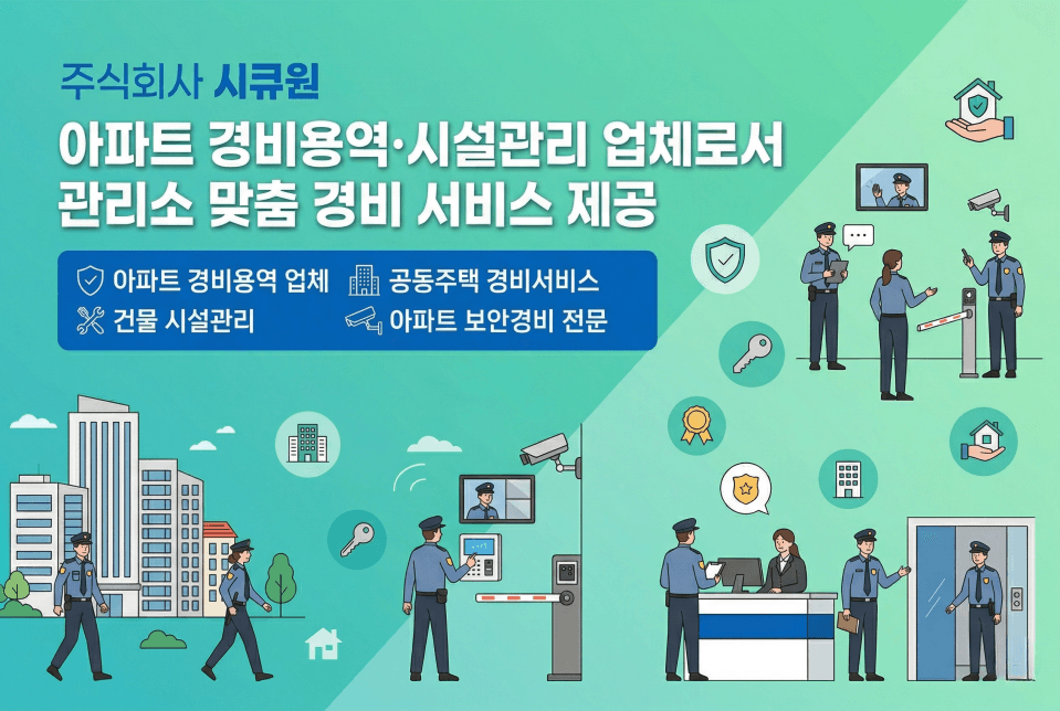 아파트 경비용역·시설관리 업체로서 관리소 맞춤 경비 서비스 제공